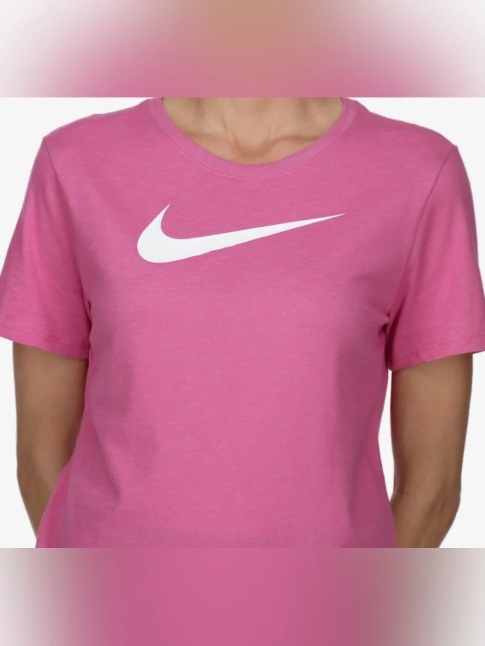 Nike Women's Pink Swoosh Crew T-Shirt